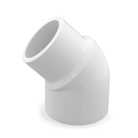 Lesso America 2.5" 45° Street Elbow – Schedule 40 PVC Fitting (White) | SPIG x SOC | High-Flow Connector for Plumbing, Irrigation, Pools & Spas | NSF Certified – 427-025