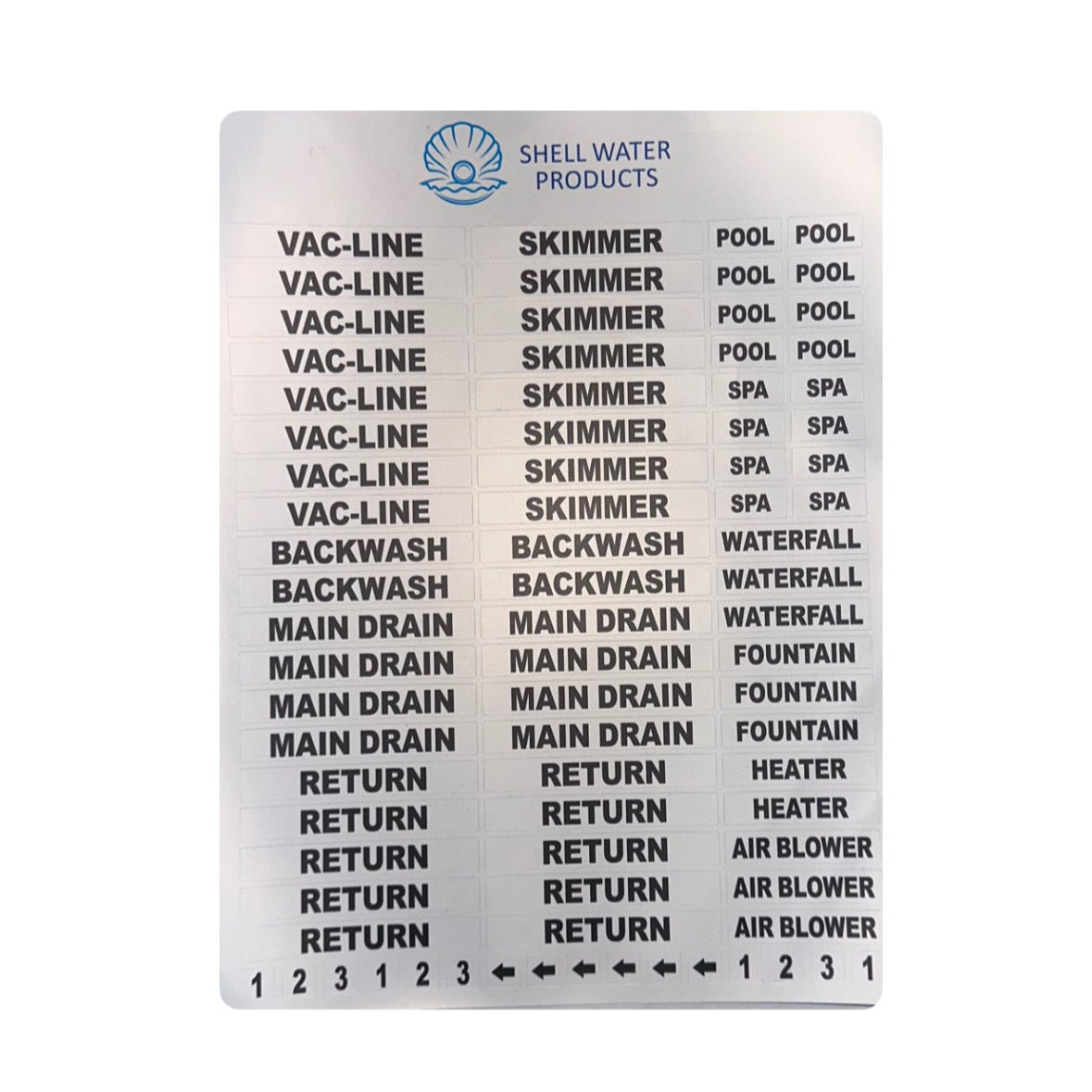 Plumbing Labels Sheet | Durable Adhesive Pipe Labels for Easy Identification