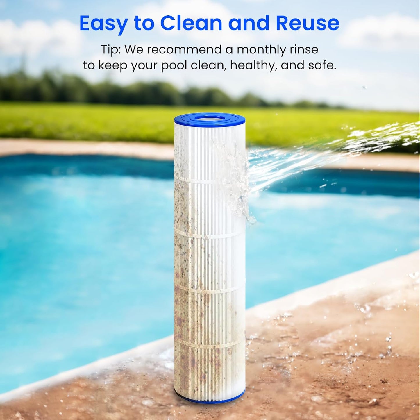 4-Pack Pool Filter Cartridges – Compatible with Jandy CL340, CV340 | Replaces Pleatco PJAN85, Jandy R0554500, Unicel C-7459 | 340 Sq. Ft