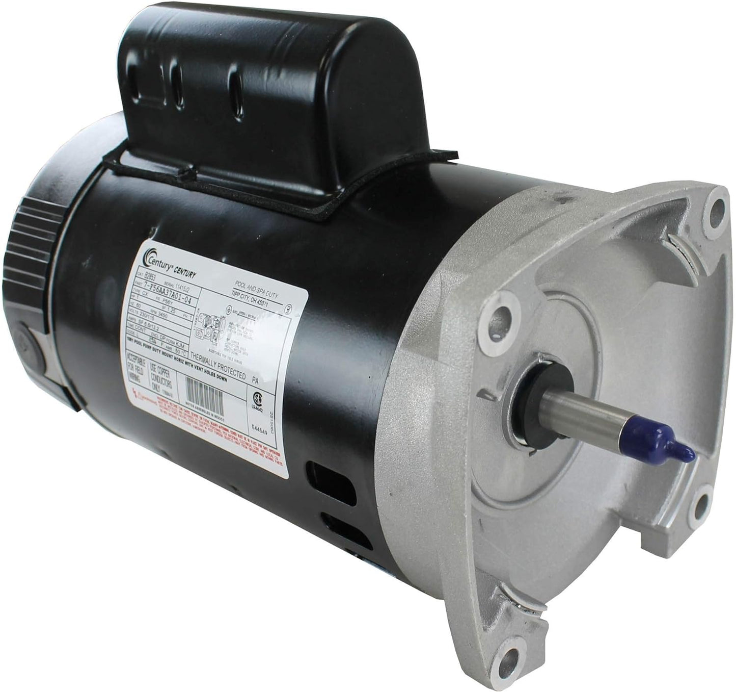B2853V1 Square Flange Pool Pump Motor, 1 HP, 3450 RPM, EVQ130 Variable Speed Motor Replacement