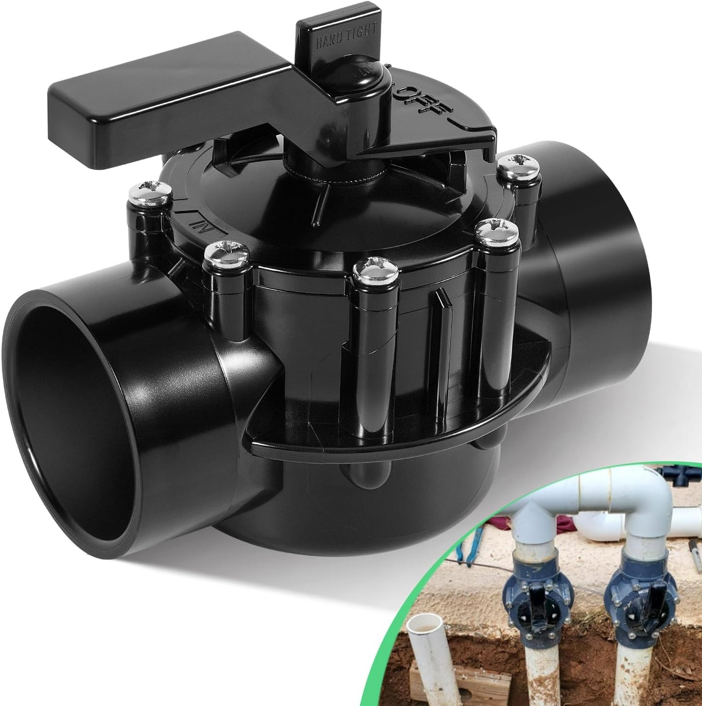 1.5" x 2" Two-Way Valve Black - Versatile and Precise Flow Control