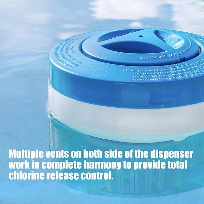 Floating Chlorine/Bromine Dispenser – 7" Large-Capacity Pool & Spa Tablet Holder (Collapsible)