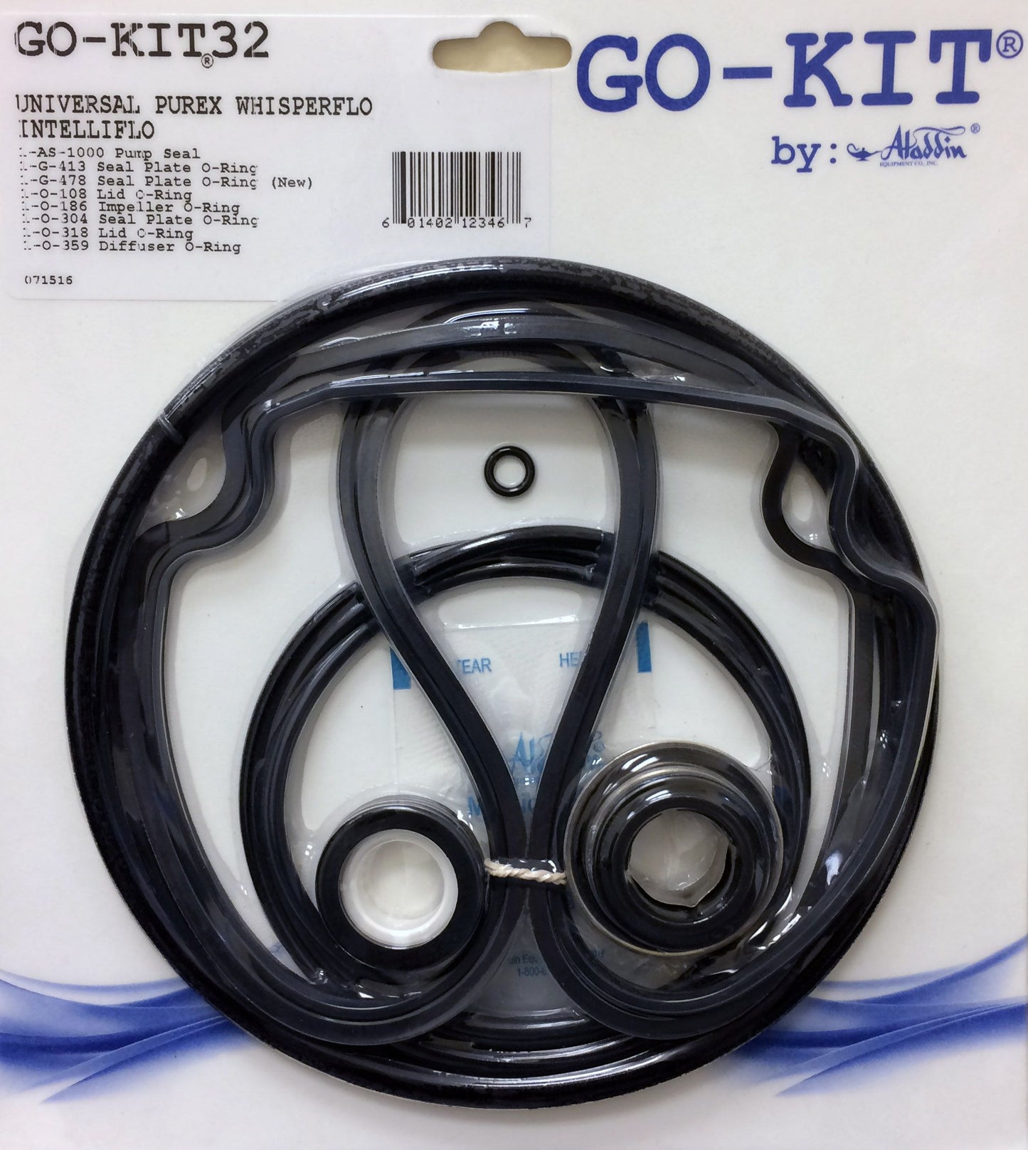 Aladdin GO-KIT32 Standard Seal Kit – Pentair WhisperFlo & IntelliFlo Pool Pumps