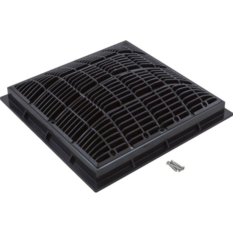 Waterway 12" x 12" Main Drain Grate with Frame – Black | VGB Compliant Square Cover
