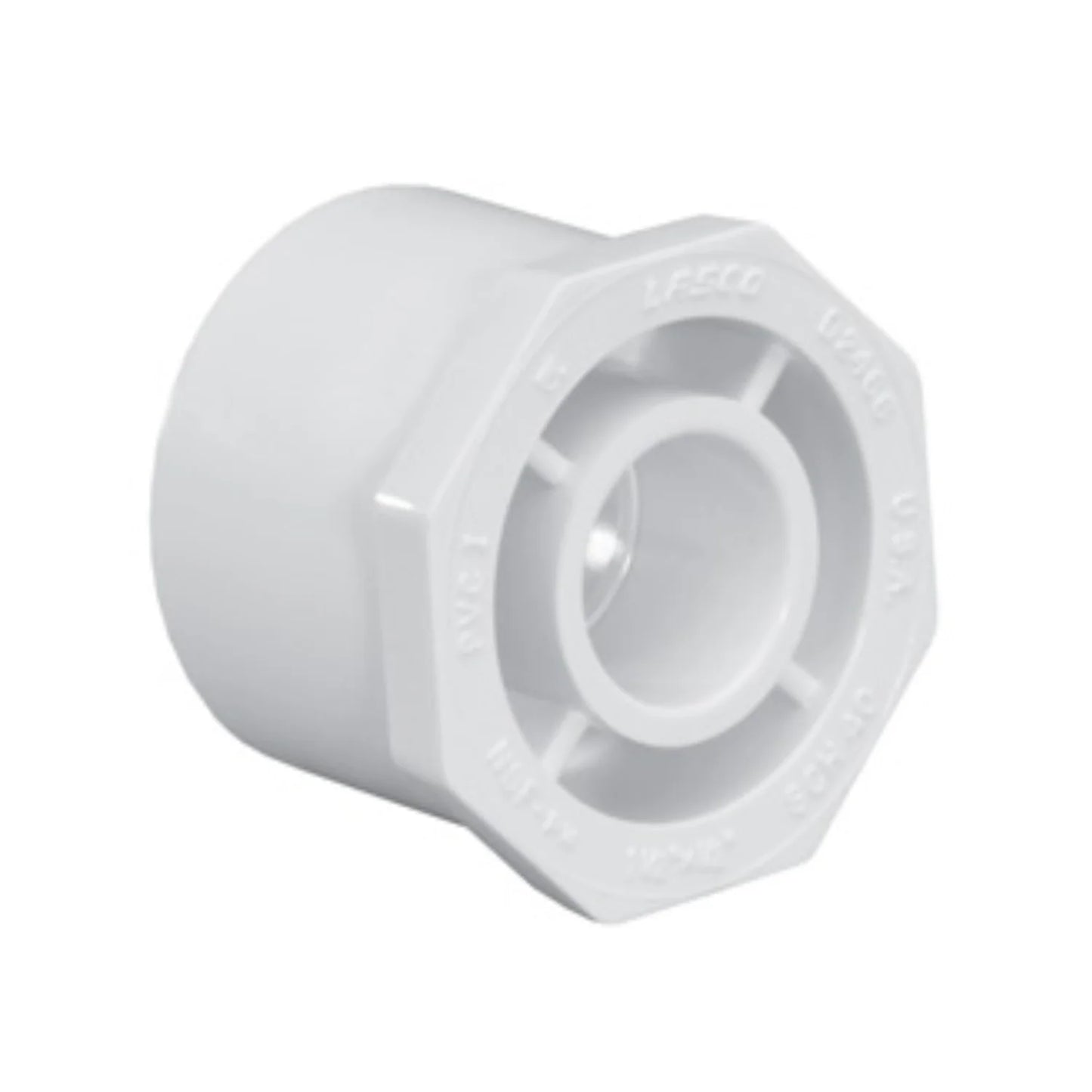 Reducing Bushing, Spigot x Socket, Schedule 40 (White) – 1.5" × 3/4" – High-Flow Capacity / Plumbing, Irrigation. Schedule 40 - Part Number: 437-210