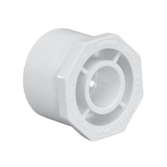 Reducing Bushing, Spigot x Socket, Schedule 40 (White) – 1.5" × 3/4" – High-Flow Capacity / Plumbing, Irrigation. Schedule 40 - Part Number: 437-210