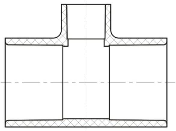 Lesso America 4" x 4" x 2" Reducing Tee – Schedule 40 PVC Fitting (White) | SOC x SOC x SOC | High-Flow Plumbing Connector for Irrigation, Pools, Spas | NSF Certified – 401-420