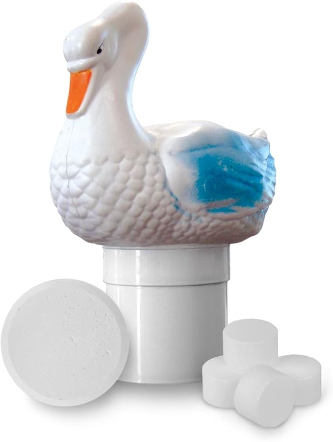 Serene Swan Floating Chlorine/Bromine Dispenser – For 1" & 3" Tablets, Pools & Spas