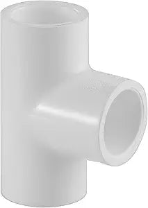 Lesso America 1" PVC Tee Fitting – Schedule 40 (White) SOC x SOC x SOC | High-Flow Plumbing Connector for Irrigation, Pool, Spa, DIY | NSF Certified – 401-010