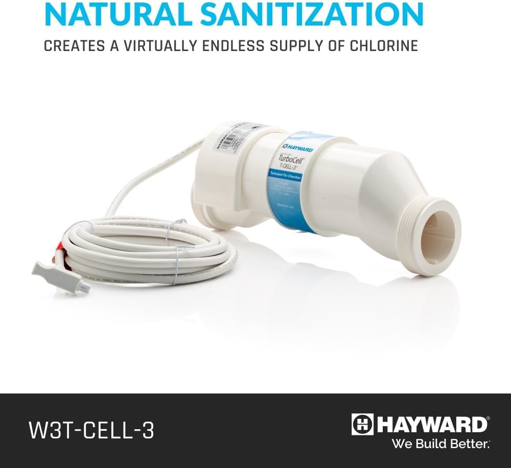 Hayward T-CELL-3 TurboCell Salt Cell for Pools up to 15,000 Gallons – 15’ Cord Automatic chlorination, luxuriously soft water, and cost savings