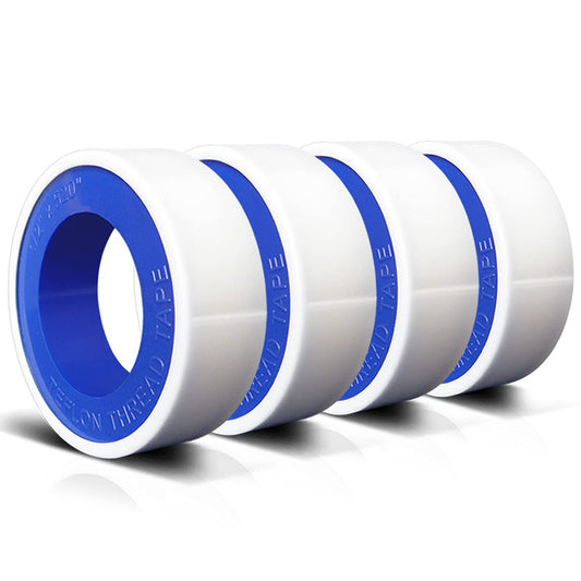 4-Pack PTFE Teflon Thread Seal Tape 1/2" x 520" | Leak-Proof Plumbing Tape | Teflon Tape