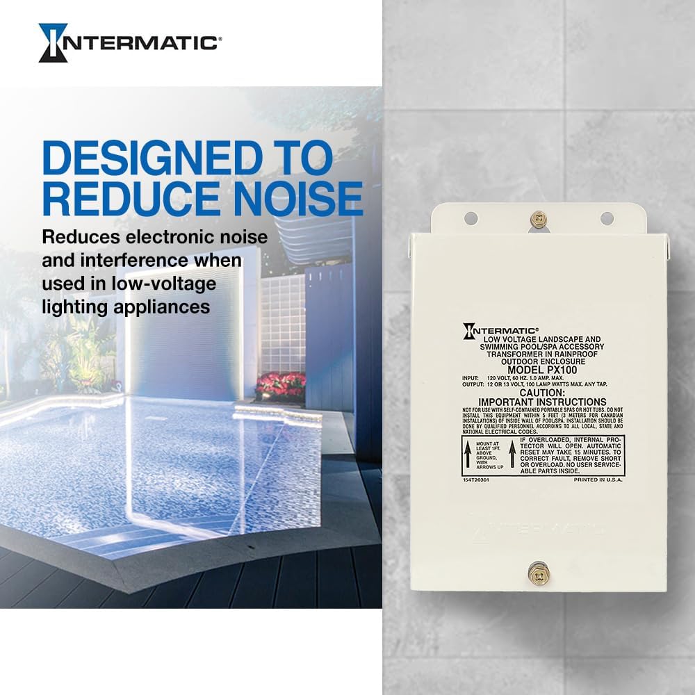 Intermatic PX100 100W Low Voltage Transformer | Outdoor Lighting Power Supply