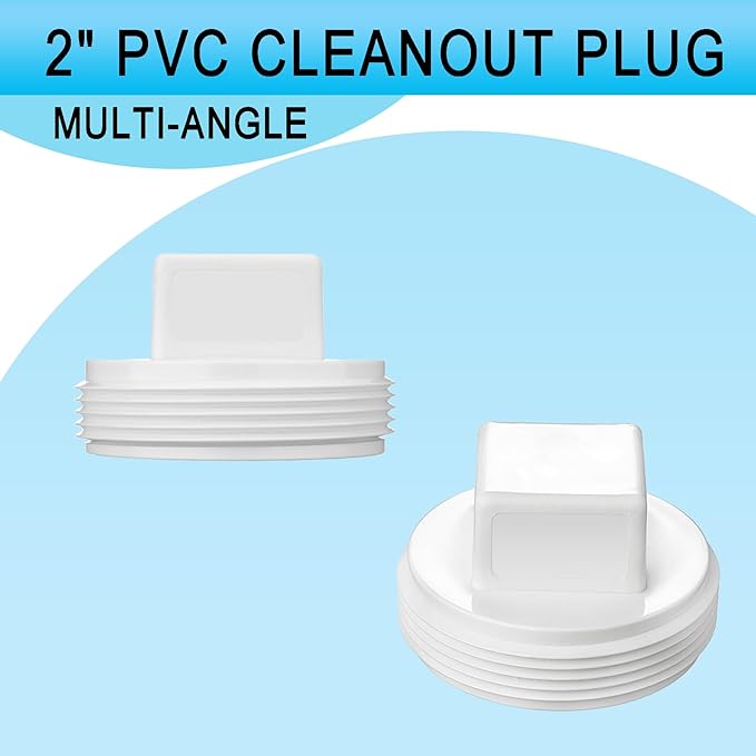 2" SCH40 PVC Cleanout Plug – Heavy-Duty White