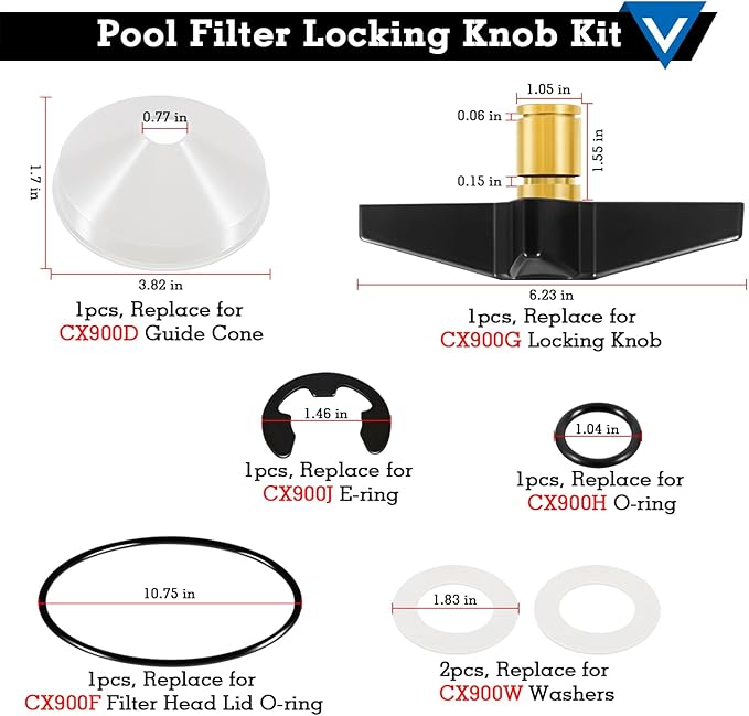 CX900G Locking Knob Kit for Hayward StarClear Plus Filters | Complete Replacement Kit