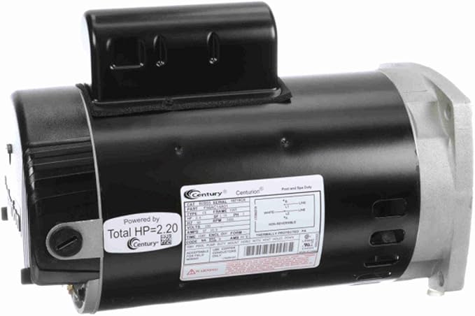 Century B2855 Pool and Spa Motor, 2 HP, 230V, Square Flange, Frame 56Y