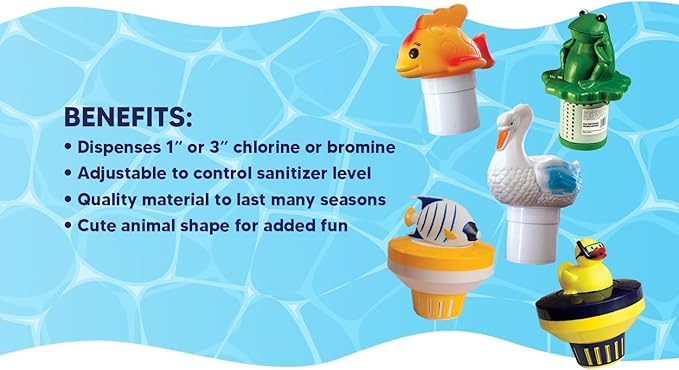 Serene Swan Floating Chlorine/Bromine Dispenser – For 1" & 3" Tablets, Pools & Spas