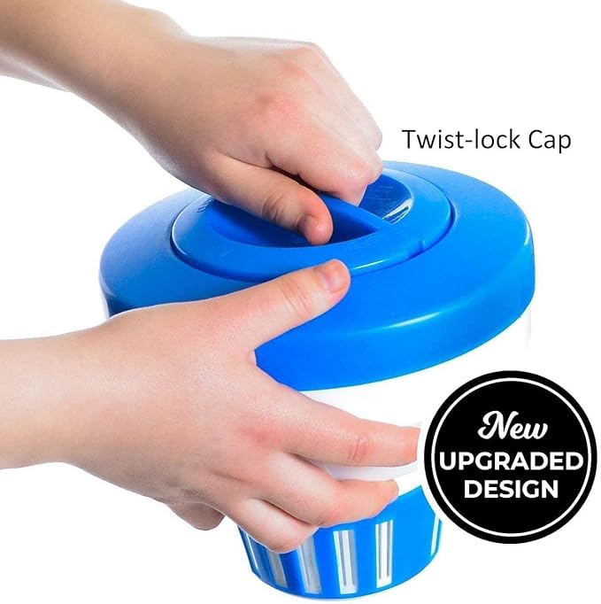 Floating Chlorine/Bromine Dispenser – 7" Large-Capacity Pool & Spa Tablet Holder (Collapsible)