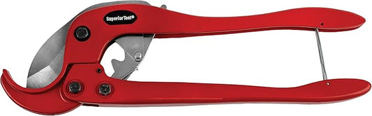 Superior Tool PVC Pipe Cutter 37115 | Heavy-Duty Ratcheting Cutter up to 2.5" OD