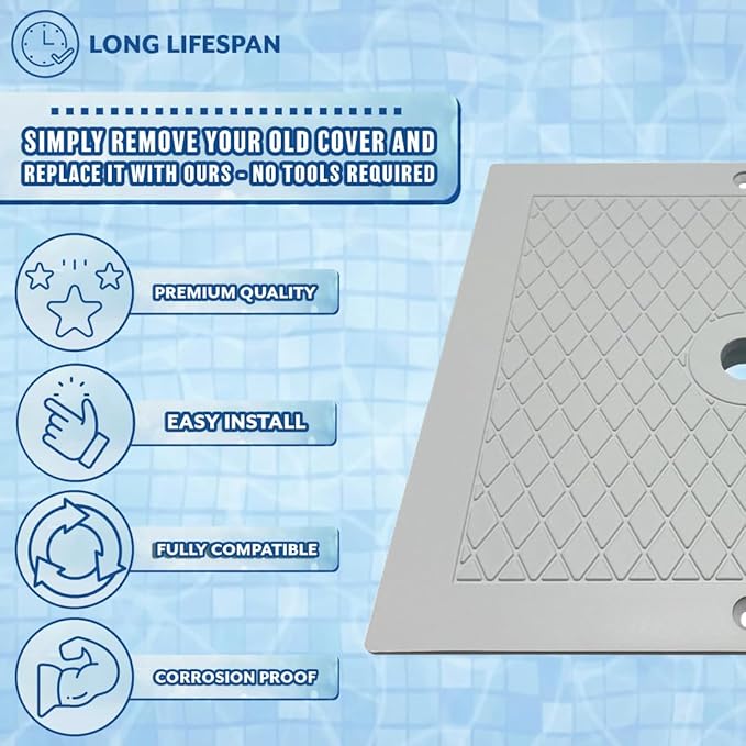 10" Skimmer Lid Replacement for Hayward SPX1082E, SP1083–SP1086 | Heavy-Duty Cover White