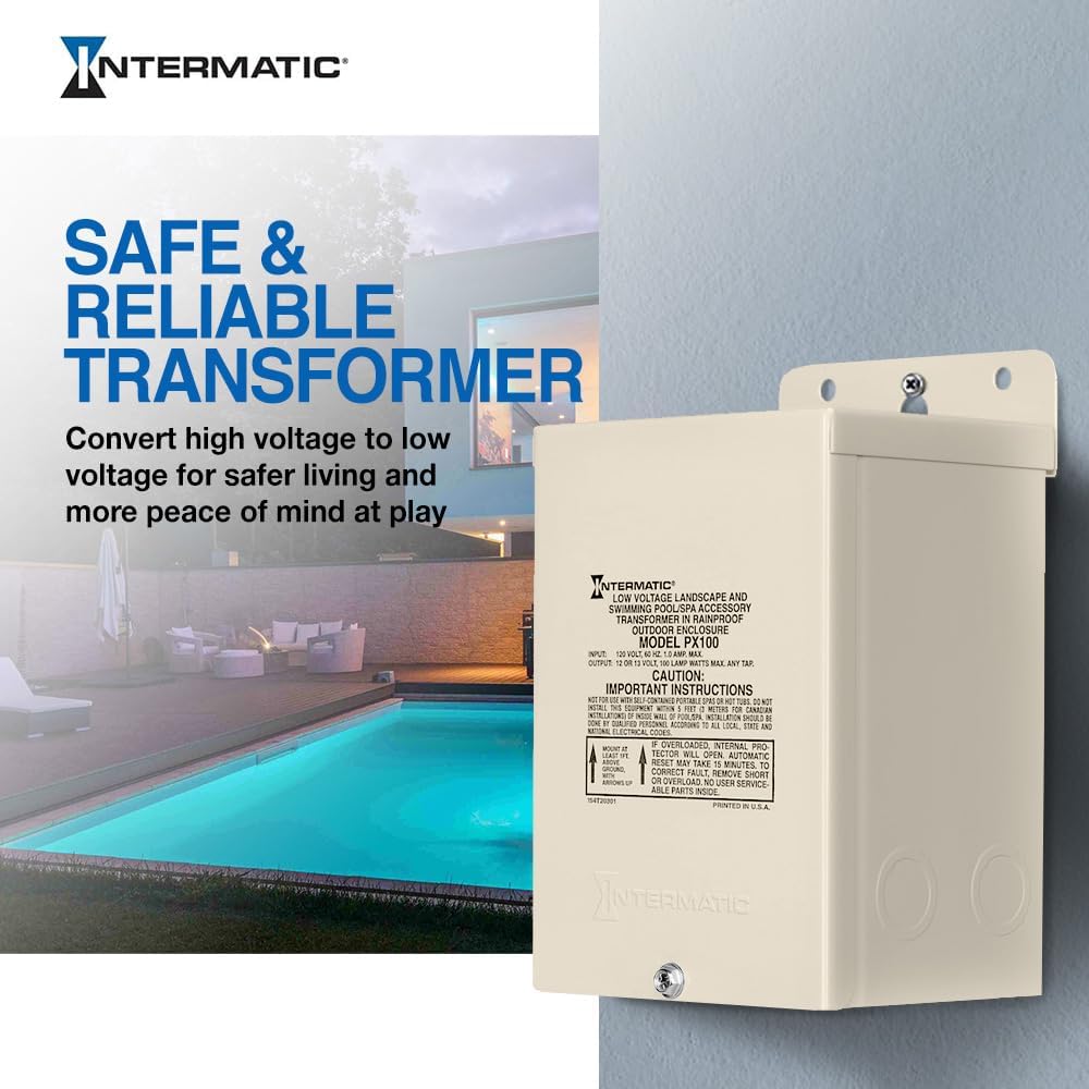 Intermatic PX100 100W Low Voltage Transformer | Outdoor Lighting Power Supply