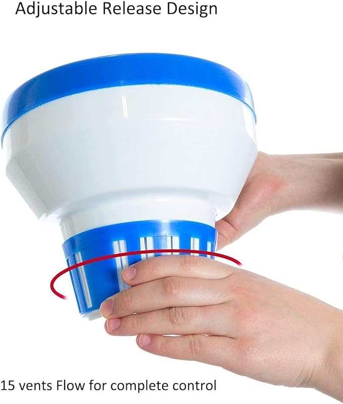Floating Chlorine/Bromine Dispenser – 7" Large-Capacity Pool & Spa Tablet Holder (Collapsible)