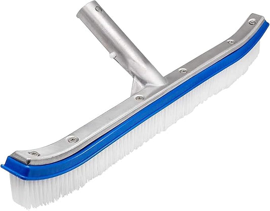 18" Pool Brush with Aluminum Back – Nylon Bristles for All Pool Surfaces | Shell Water
