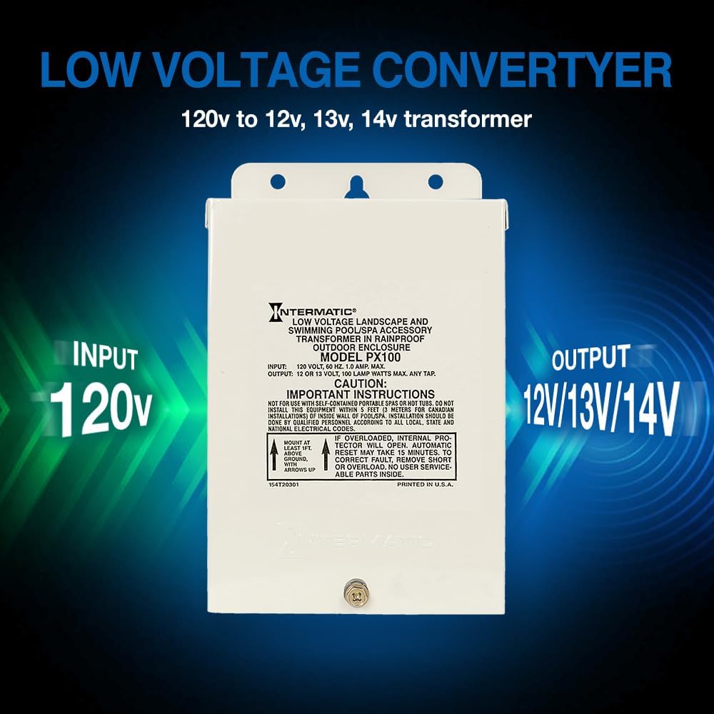 Intermatic PX100 100W Low Voltage Transformer | Outdoor Lighting Power Supply