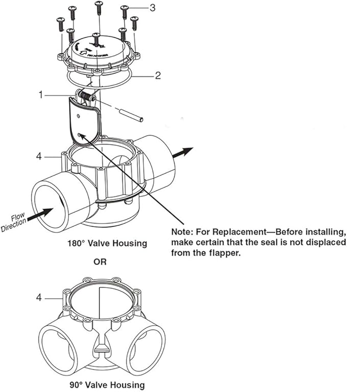 Replacement Lid & Flapper Assembly for Jandy Check Valve Models 7235, 7236, 7305