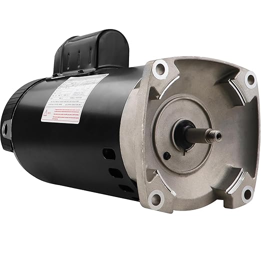Century B2854V1 Pool Pump Motor, 1.5 HP, 3450 RPM, Y56Y Frame, Square Flange