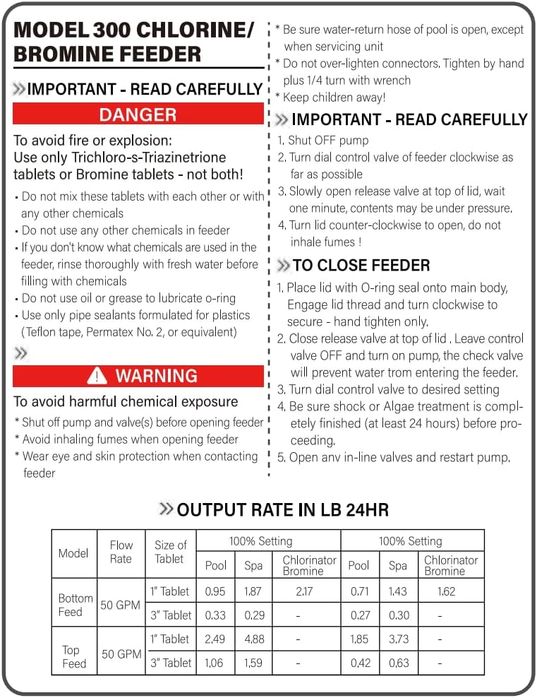 Pool Chlorinator Model 300 Automatic Chlorine / Bromine | Upgraded Model