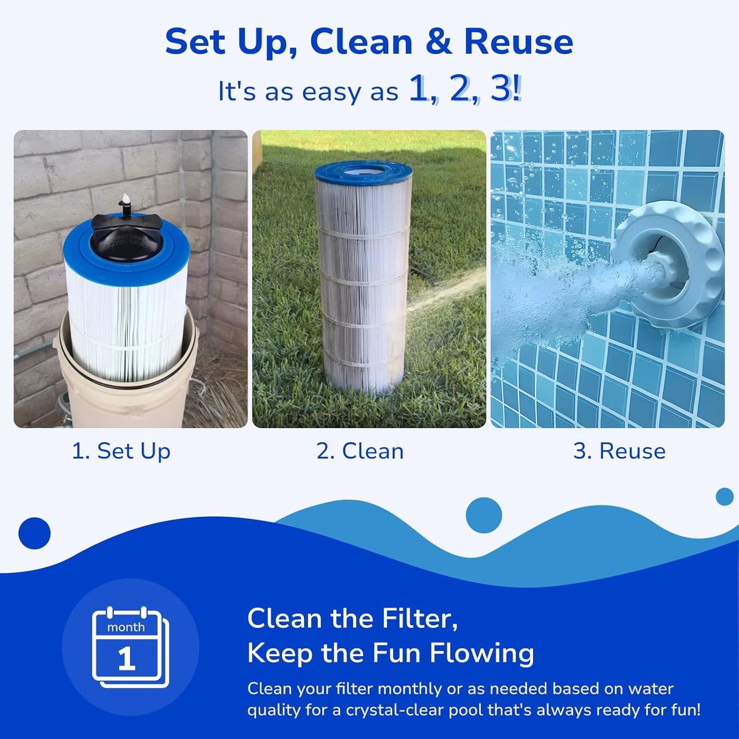 Ultra-Durable Pool Filter Cartridge – Compatible with Pentair Clean & Clear 200 | Replaces R173217, Pleatco PAP200, Unicel C-9419 | 200 Sq. Ft. High-Capacity Filtration