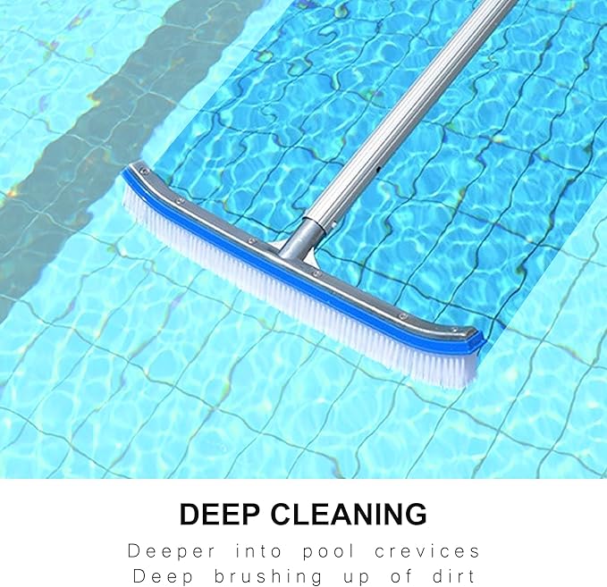 18" Pool Brush with Aluminum Back – Nylon Bristles for All Pool Surfaces | Shell Water