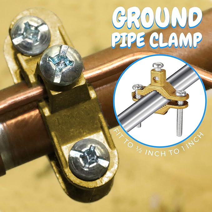 Heavy-Duty Copper Ground Clamp ½"–1" Pipe Range | High Conductivity, Corrosion-Resistant