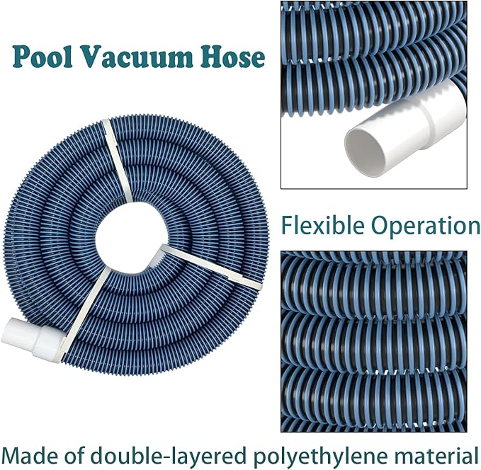 Heavy-Duty 30-Foot Pool Vacuum Hose with 1.5" Swivel Cuff | Durable Spiral Wound Hose for Inground & Above-Ground Pools