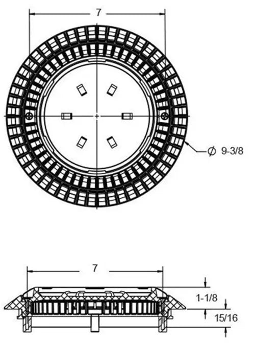 8" Pebble Top Main Drain Cover & Frame – Clear | 8-PTD-CLRA
