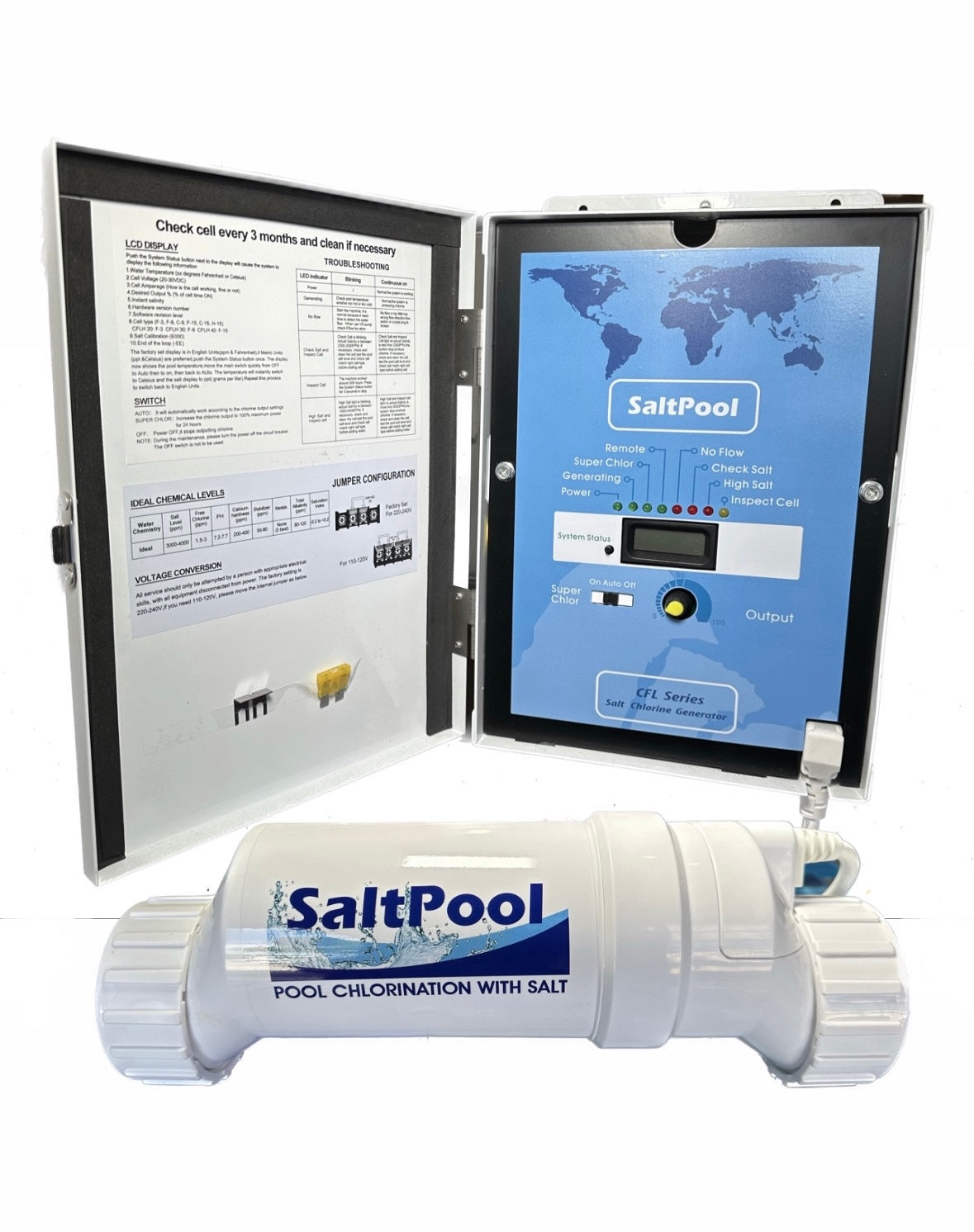 B POOL Salt Water Chlorination System – For In-Ground Pools Up to 25,000 Gallons