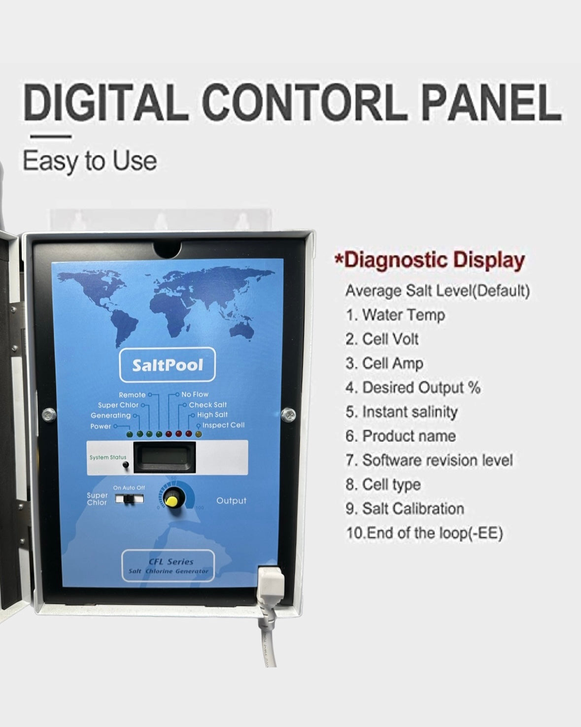 B POOL Salt Water Chlorination System – For In-Ground Pools Up to 25,000 Gallons