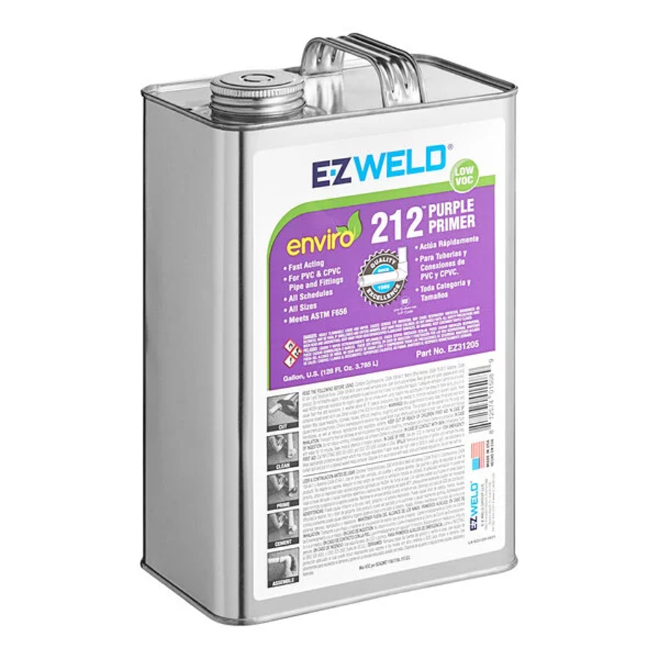 E-Z Weld EZ31205 Purple Primer – 1 Gallon (128 oz) for PVC & CPVC Pipe Prep