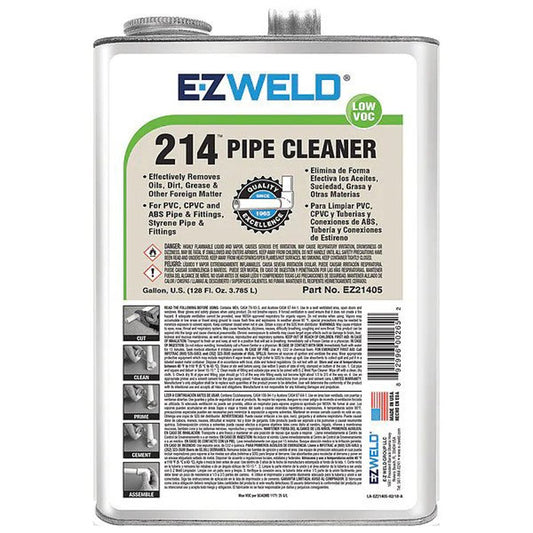 E-Z Weld EZ21405N Clear PVC Pipe Cleaner – 1 Gallon (128 oz) | Fast-Acting Surface Prep for PVC, CPVC, and ABS