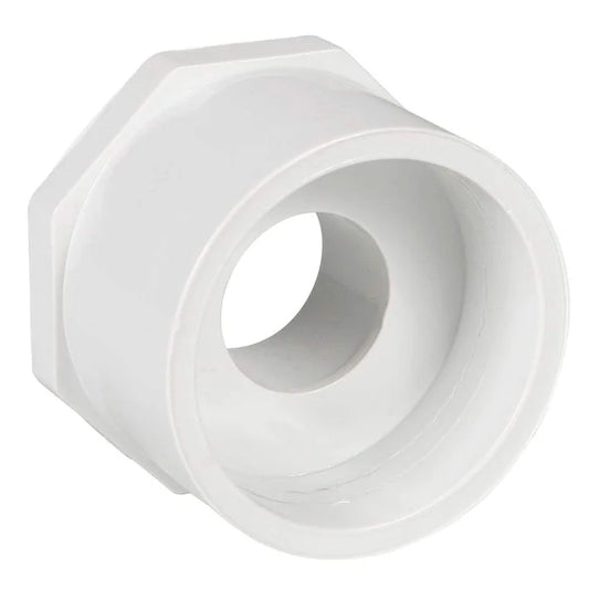 Reducing Bushing, Spigot x Socket, Schedule 40 (White) – 2" × 3/4" – High-Flow Capacity / Plumbing, Irrigation. Schedule 40 - Part Number: 437-248