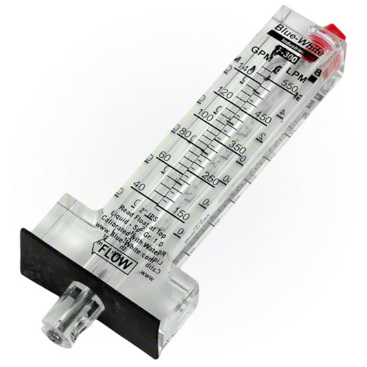 Blue-White F-300 Flowmeter for 2.5" PVC Pipe | 25–150 GPM | SCH 40/80